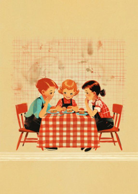 Retro Children at Diner