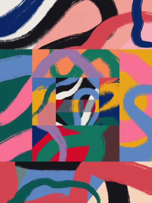 Colorful Line Ribbon Abstract