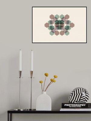 Muted Geometric Overlap Hexagon Art Print 2
