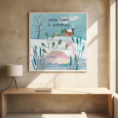 Seven swans a swimming