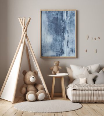 Blue Texture Flowing Vertical Lines