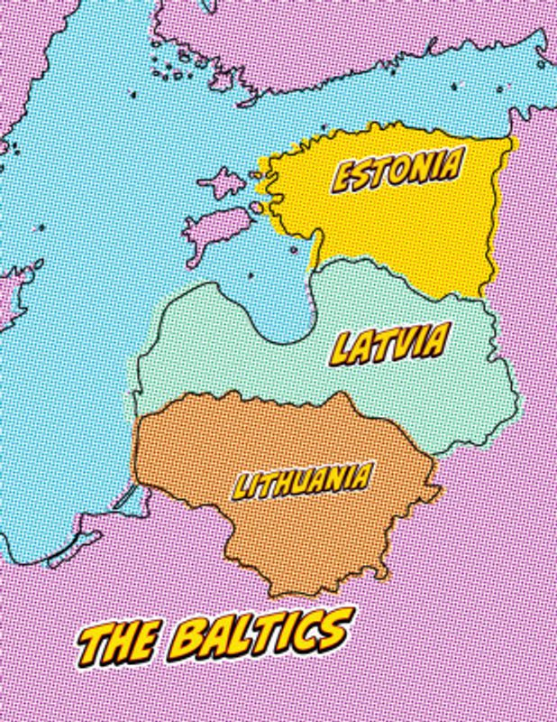 The Baltics Pop Art Map