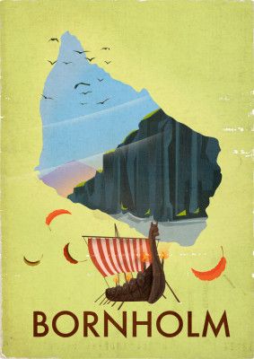 Bornholm Denmark Vintage Travel Poster