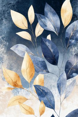 Abstract Leaves in Blue 3