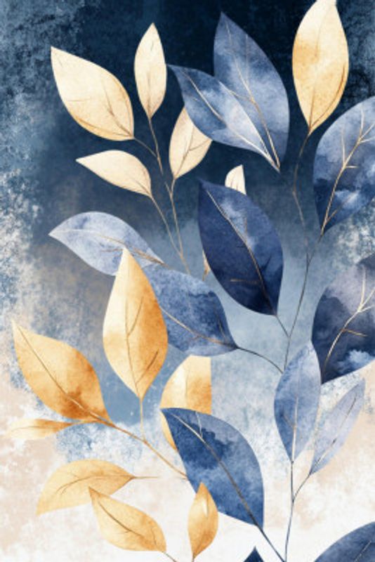 Abstract Leaves in Blue 3