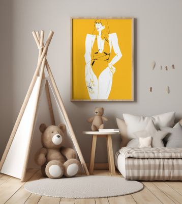 Girl in Bathing Suit Yellow