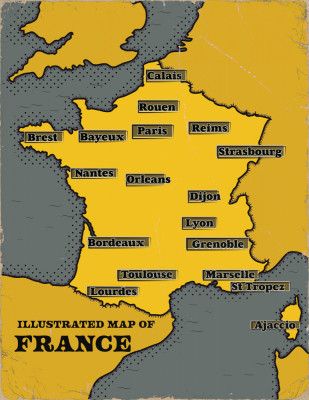 Illustrated Map Of France