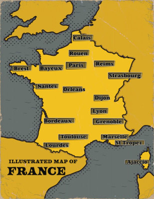 Illustrated Map Of France