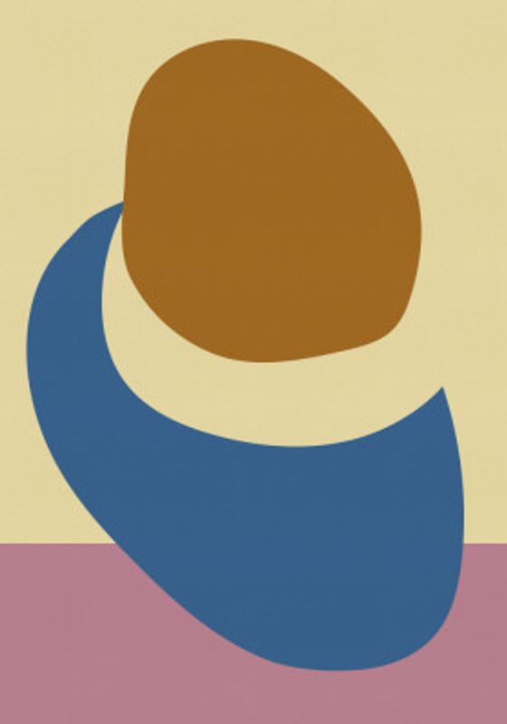 Balanced Stones in Blue , Butter Yellow and Terra