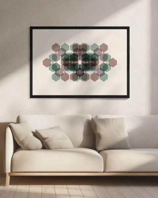 Muted Geometric Overlap Hexagon Art Print 3