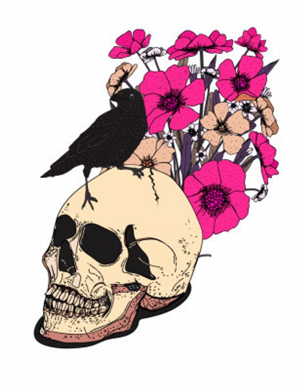 Skull and Flowers Copy