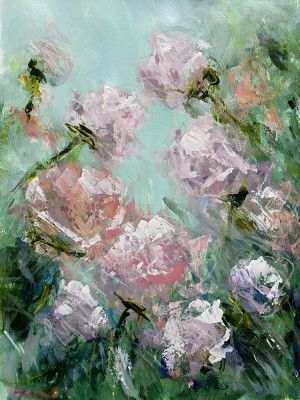 Floral Brushstrokes in Pink and Green