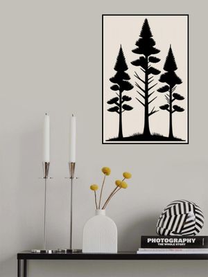 Three Stylized Pine Trees