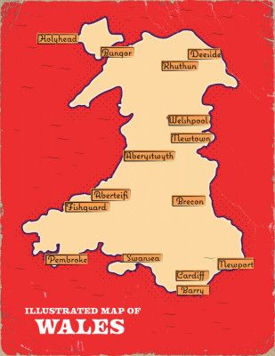 Illustrated Map of Wales