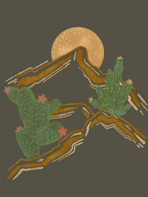 Rocky Mountains and Cactus