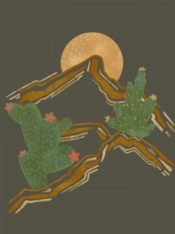 Rocky Mountains and Cactus