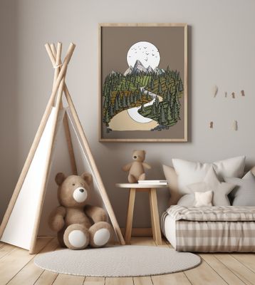 Mountain under the Moon