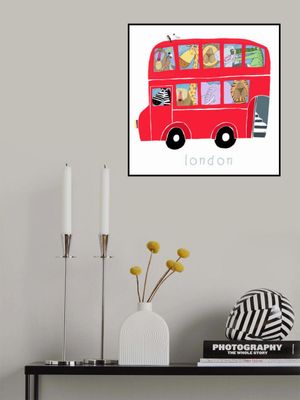 Red London Bus with Jungle Animals by Carla Daly