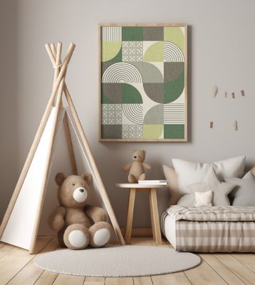 Palm Springs Desert Shapes Green