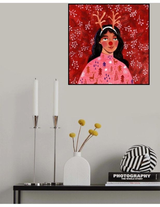 Modern Abstract Christmas Portrait Woman