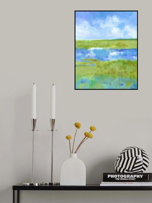 Abstract Green Blue Landscape