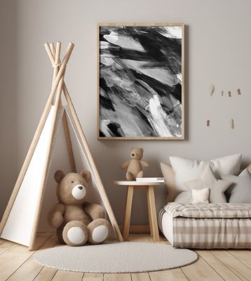 Abstract Artwork Greyscale #1