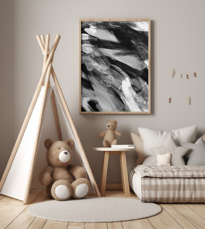 Abstract Artwork Greyscale #1