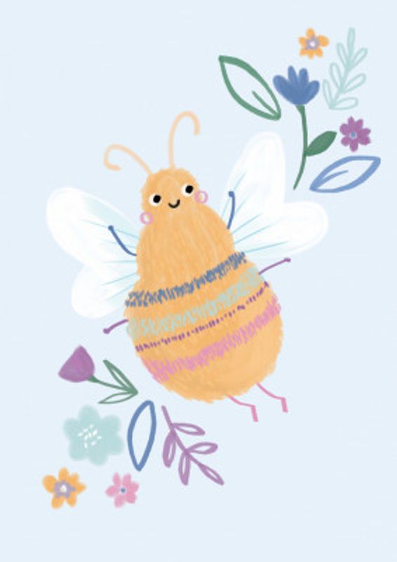 Cute Critters Bee Kids Print - Boho Kids &amp; baby nursery