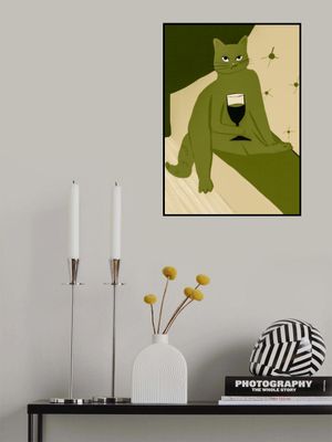 Big pink cat enjoying a wine