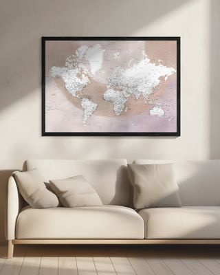Detailed world map with cities Qawi