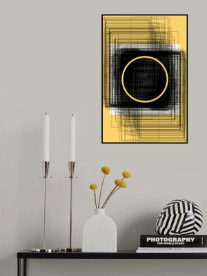 Yellow Circle and Black Lines