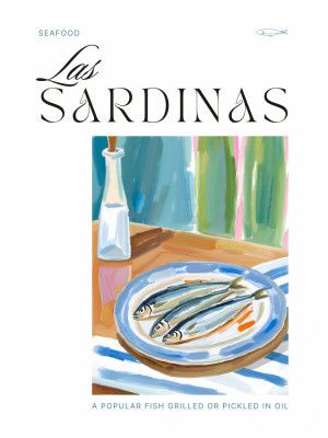 Plate of sardines with Bottle