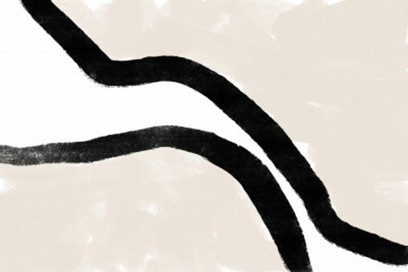 Black Curves On A Textured Beige Background