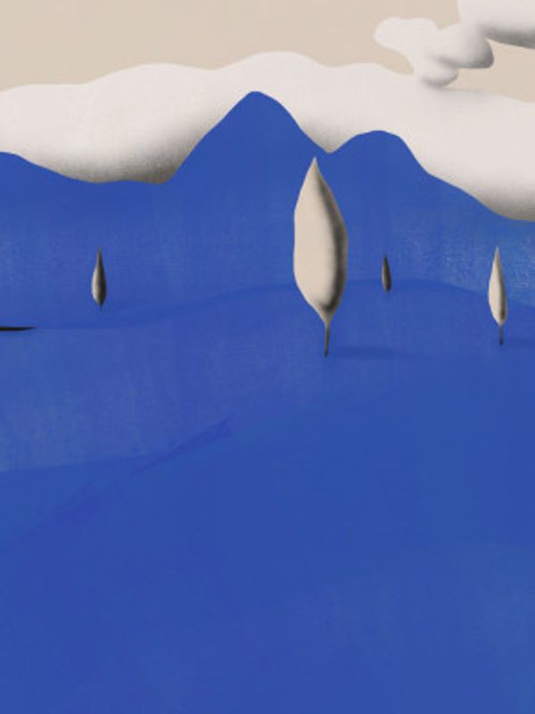 Surreal Landscapes With Blue Mountains