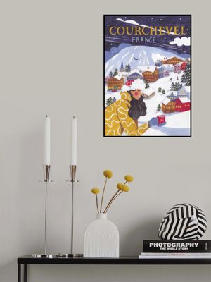 Travel Poster woman in France, Courchevel