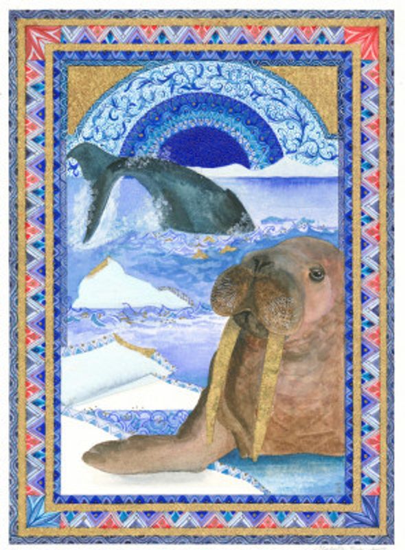 Walrus and Whale from an Alphabet of Animals