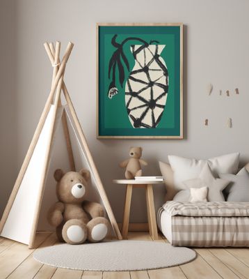 Hexagon Vase In Green