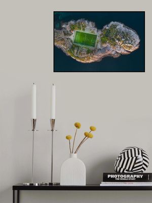 Football field on the edge of the world
