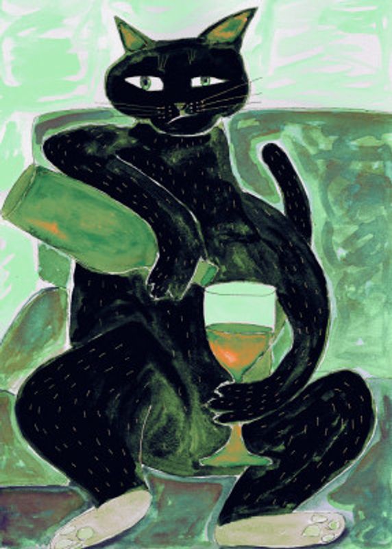 Big Black Cat Wining Down