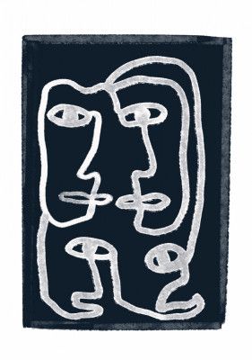 Navy Abstract People