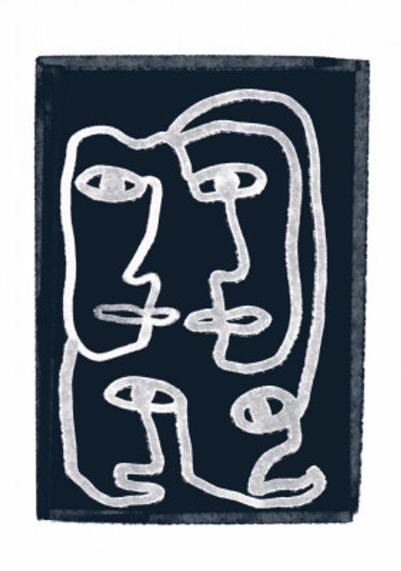 Navy Abstract People