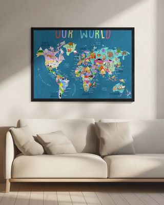 Our World Illustrated World Map for Kids