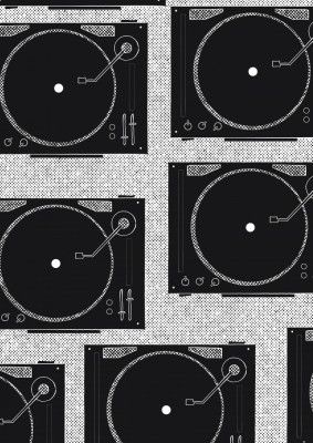 Black And White Vintage Turntables