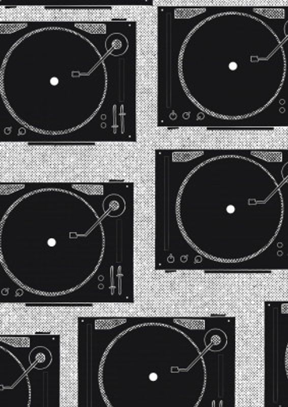 Black And White Vintage Turntables