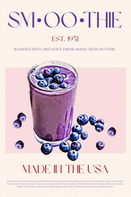 Blueberry Smoothie Illustration