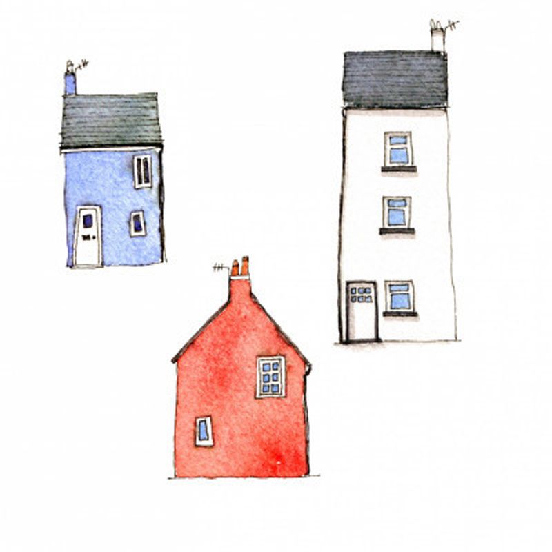 Watercolor Houses And Cottages