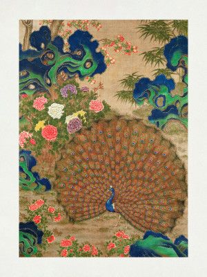 Chinese Peacock and Flowers (17th Century)