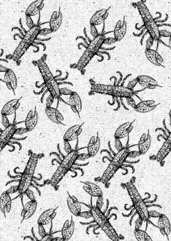 Lobsters Ink Print Pattern