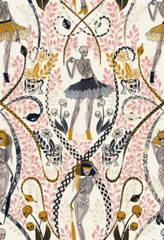 Gothic fashionista antique white pattern