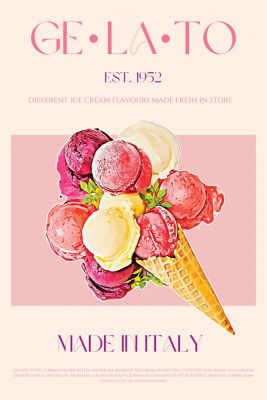 Vintage Style Gelato Poster